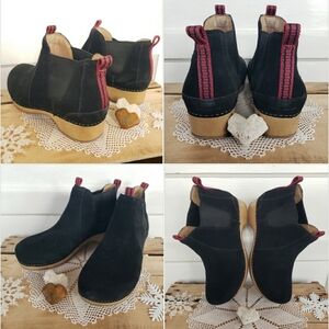 Suede Dansko Becka Chelsea Ankle Boots Black Frankie Booties Boho Granny 8.5-9